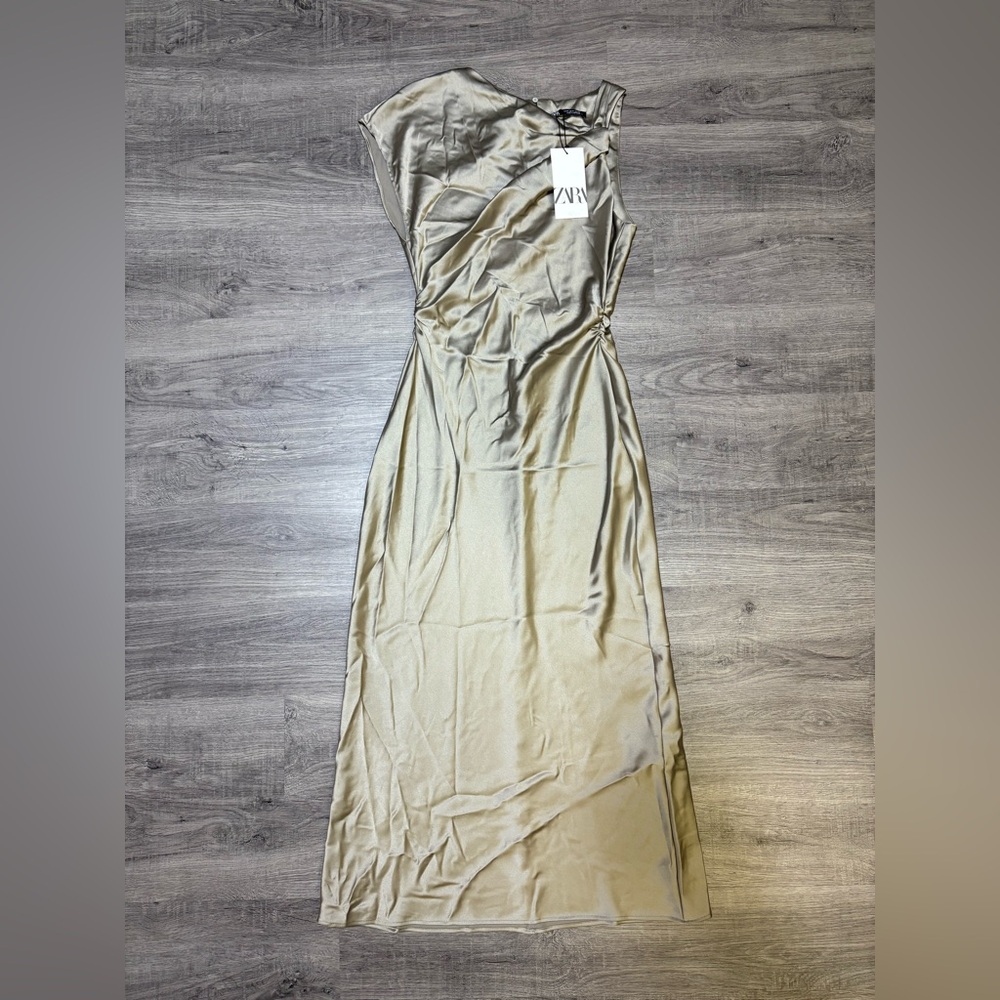 Zara Draped Satin Long Dress